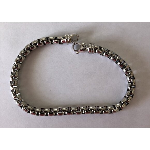 David Yurman Box Chain Link Bracelet 5mm 925 Sterling Silver 7.5" MINT - Picture 2 of 5
